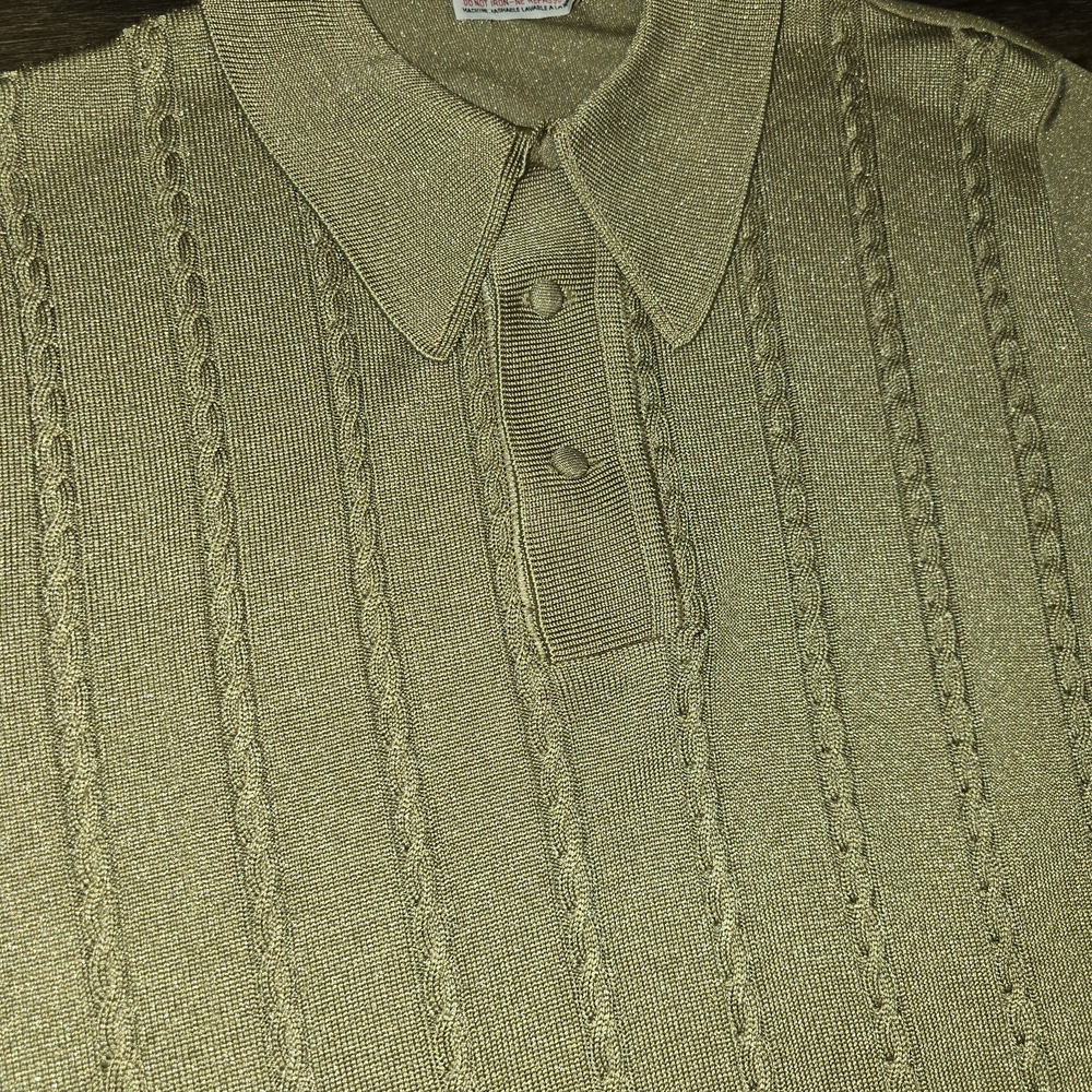 Vintage Polo Shirt Yellowish Green Color - Picture 2 of 7